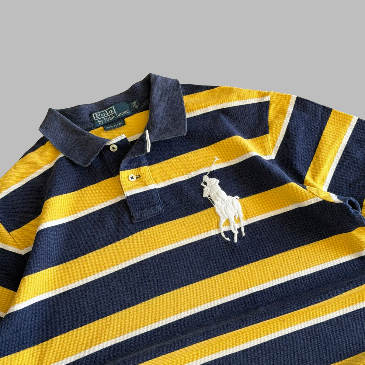 90s Ralph Lauren Striped Polo T-Shirt - L