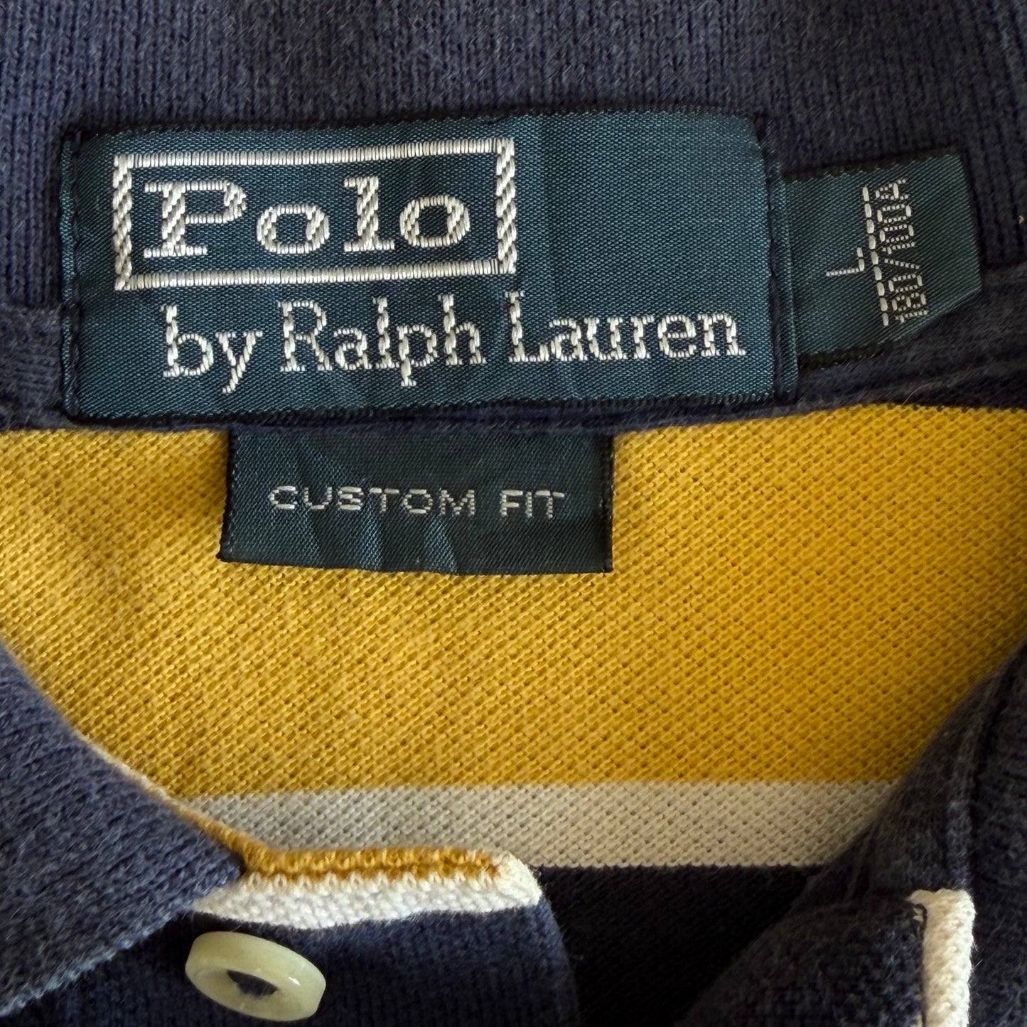 90s Ralph Lauren Striped Polo T-Shirt - L