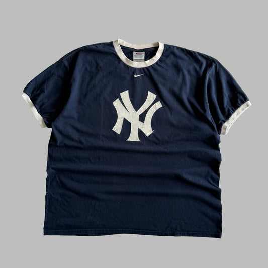Y2K Nike Yankees Ringer T-Shirt - XL