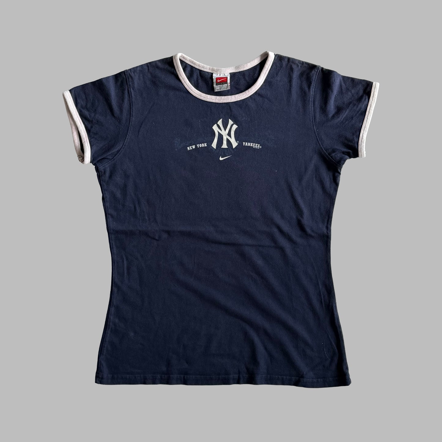 90s Nike Yankees Synched Ringer Tee - L