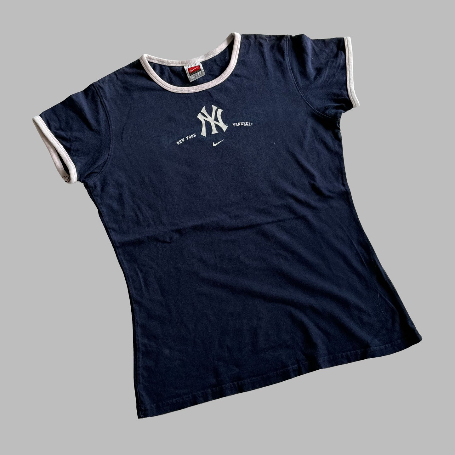 90s Nike Yankees Synched Ringer Tee - L