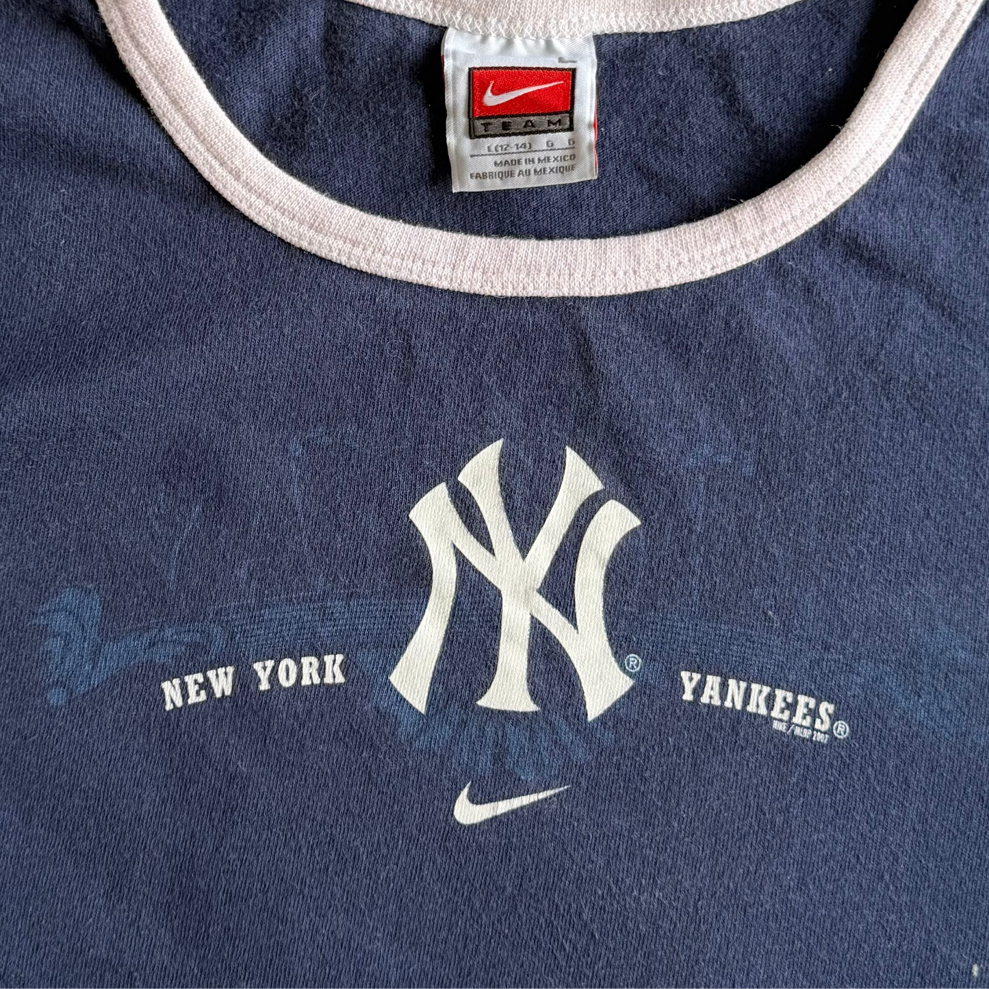 90s Nike Yankees Synched Ringer Tee - L