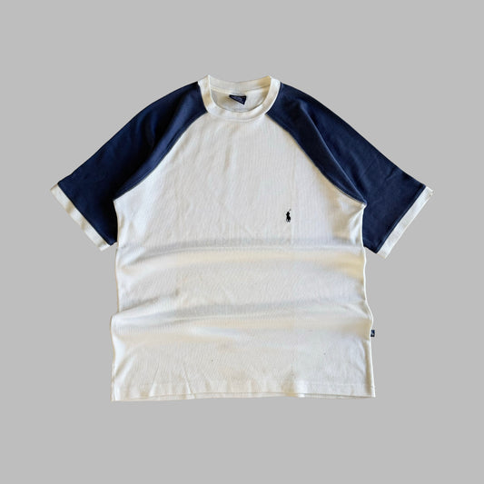 Y2K Ralph Lauren Polo Sport Ribbed Raglan T-Shirt - XL