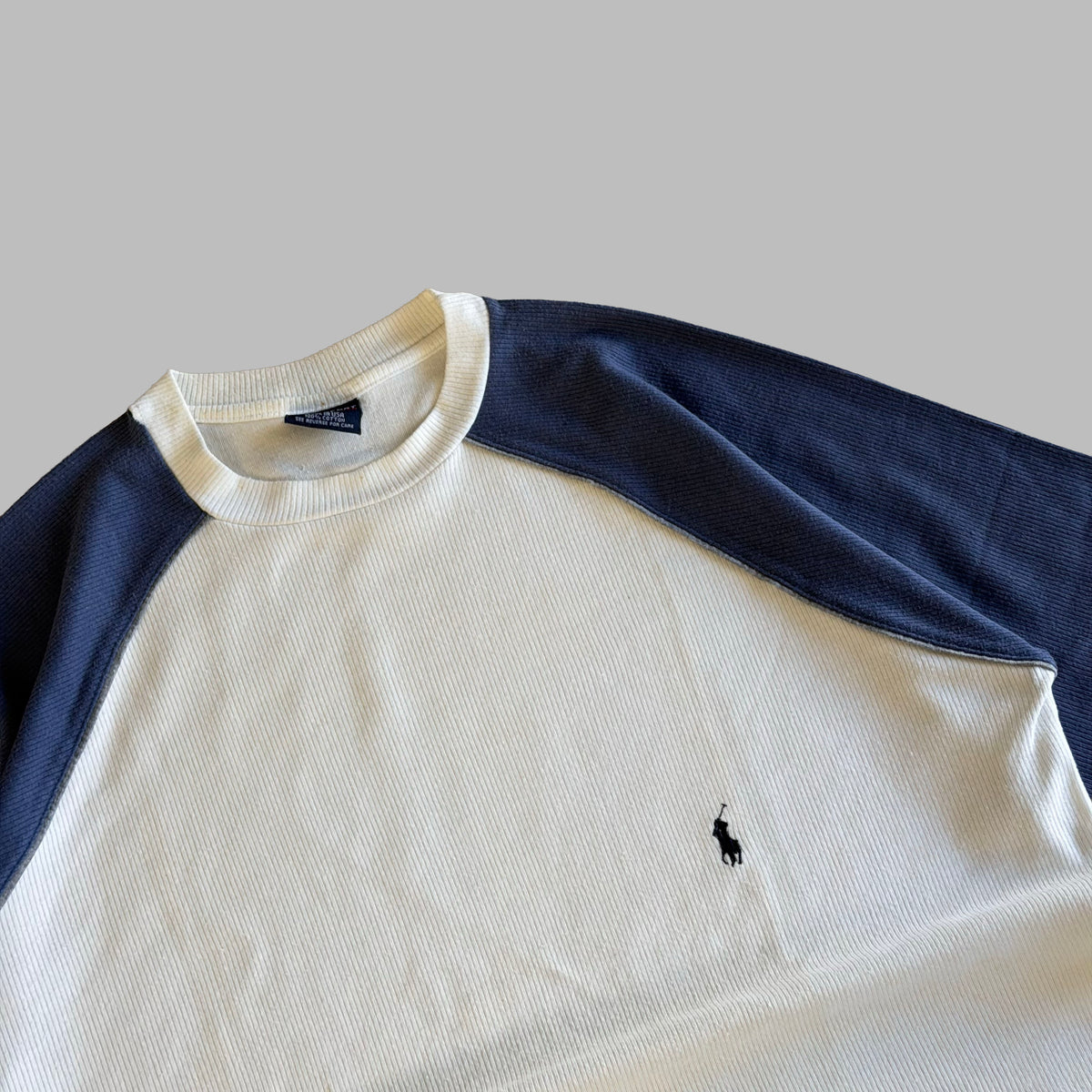 Y2K Ralph Lauren Polo Sport Ribbed Raglan T-Shirt - XL