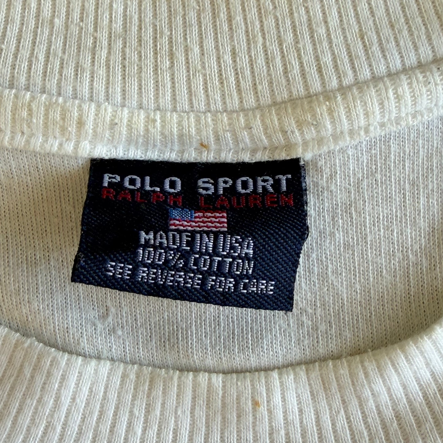 Y2K Ralph Lauren Polo Sport Ribbed Raglan T-Shirt - XL