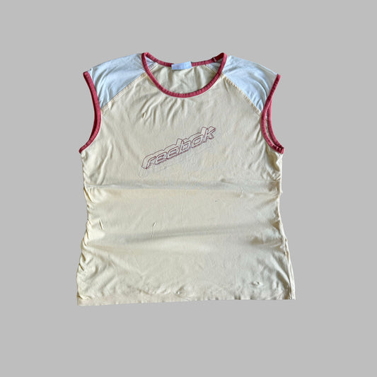Y2K Reebok Spell Out Raglan Tank - L