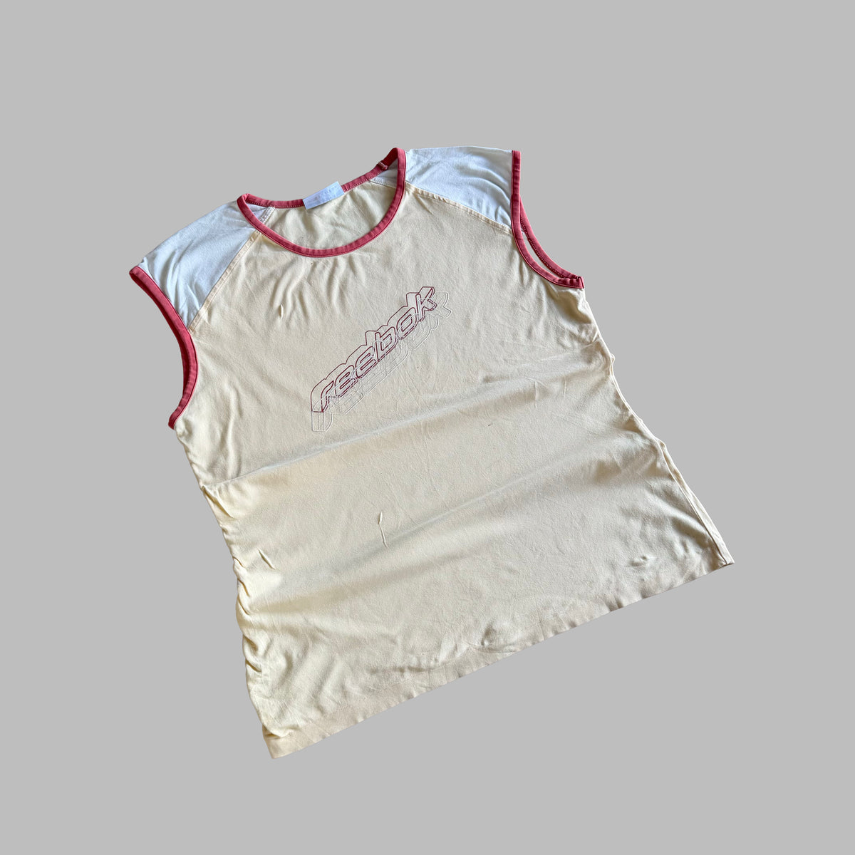 Y2K Reebok Spell Out Raglan Tank - L