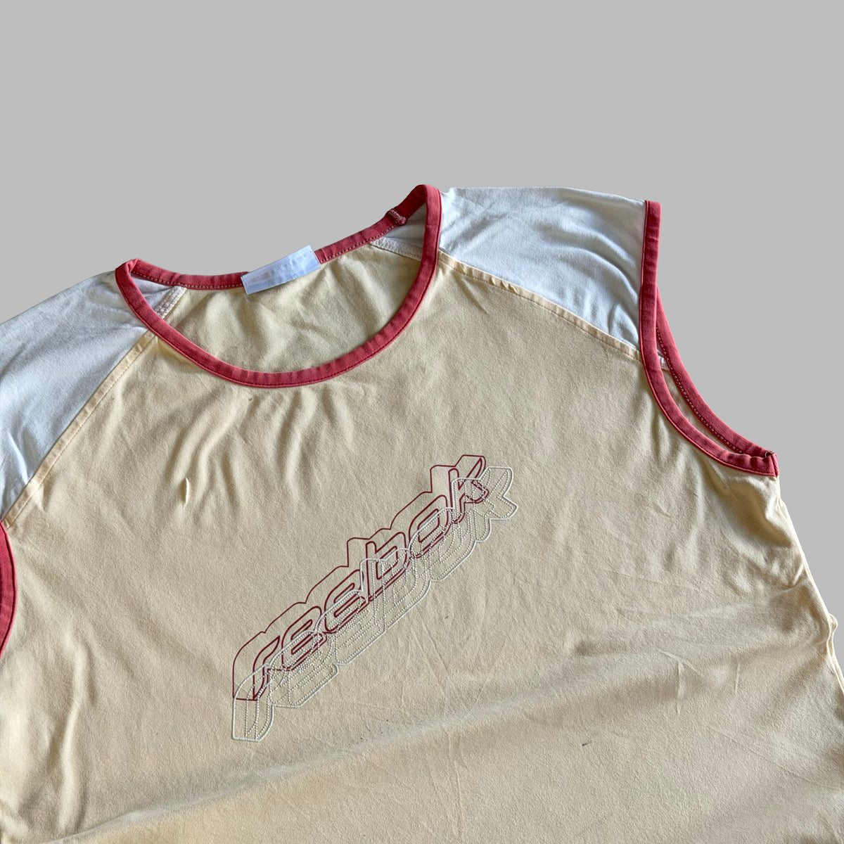 Y2K Reebok Spell Out Raglan Tank - L