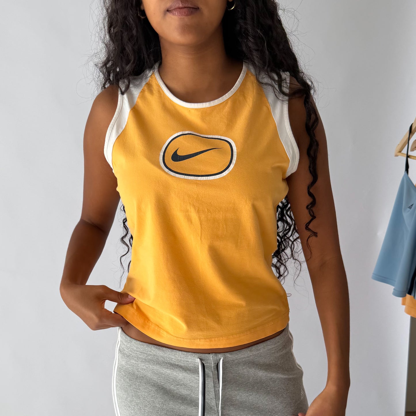 Y2K Nike Centre Swoosh Panelled Tank - L