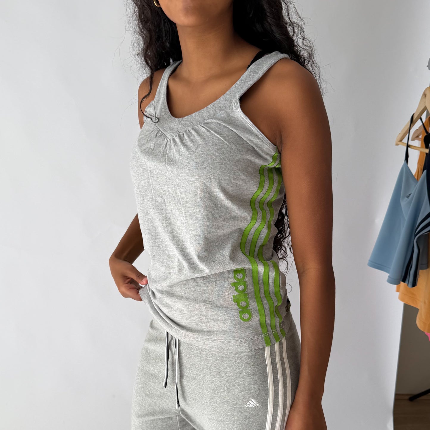 Y2K Adidas Three Stripe Activewear Tank - M/L