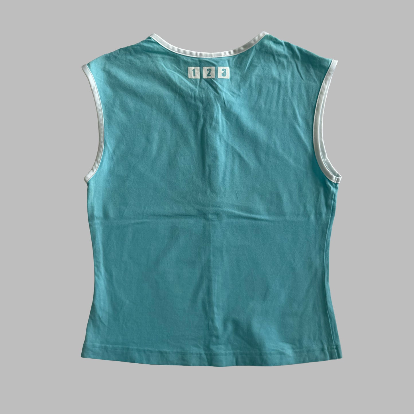 Y2K Adidas Spell Out Henley Tank - M/L