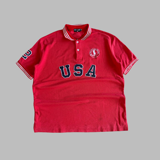 Y2K Ralph Lauren Polo Jeans Co Varsity Polo T-Shirt - L