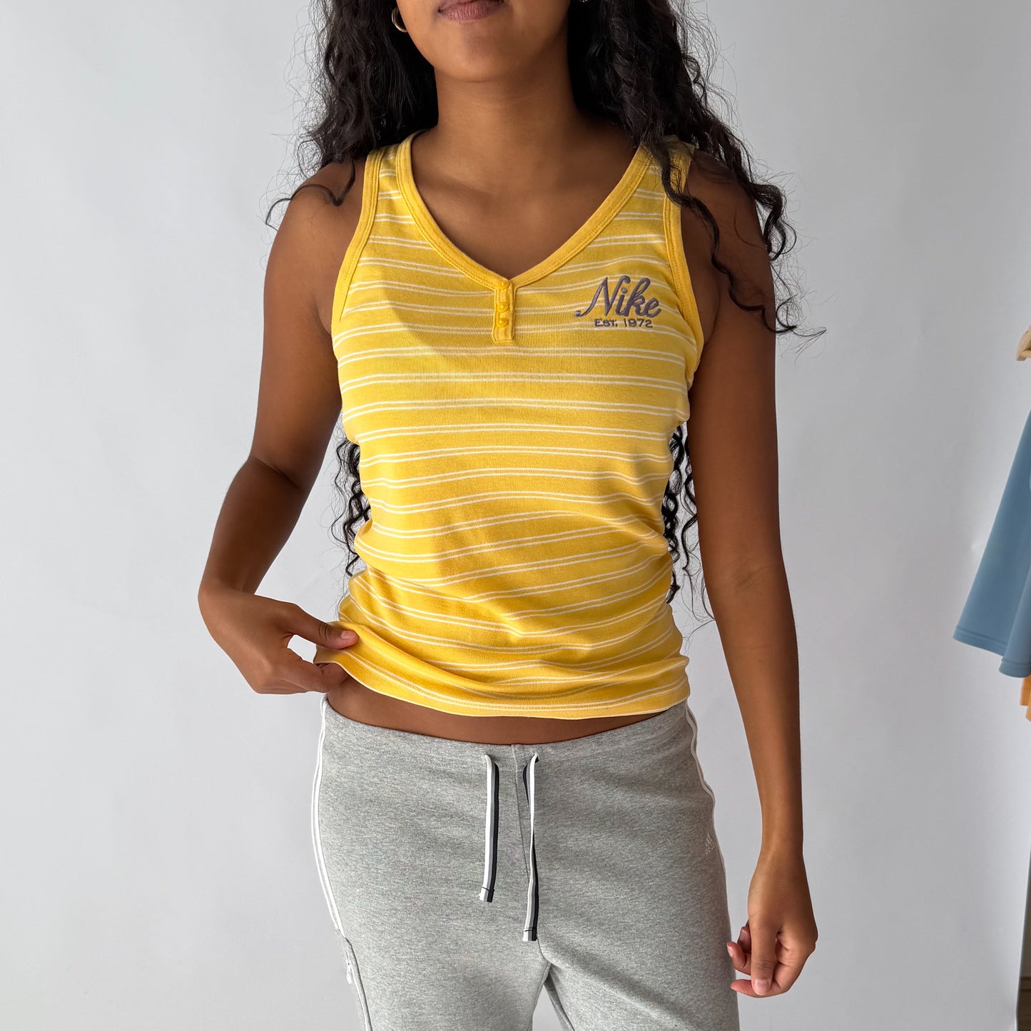 Y2K Nike Striped Low Cut Vest - M
