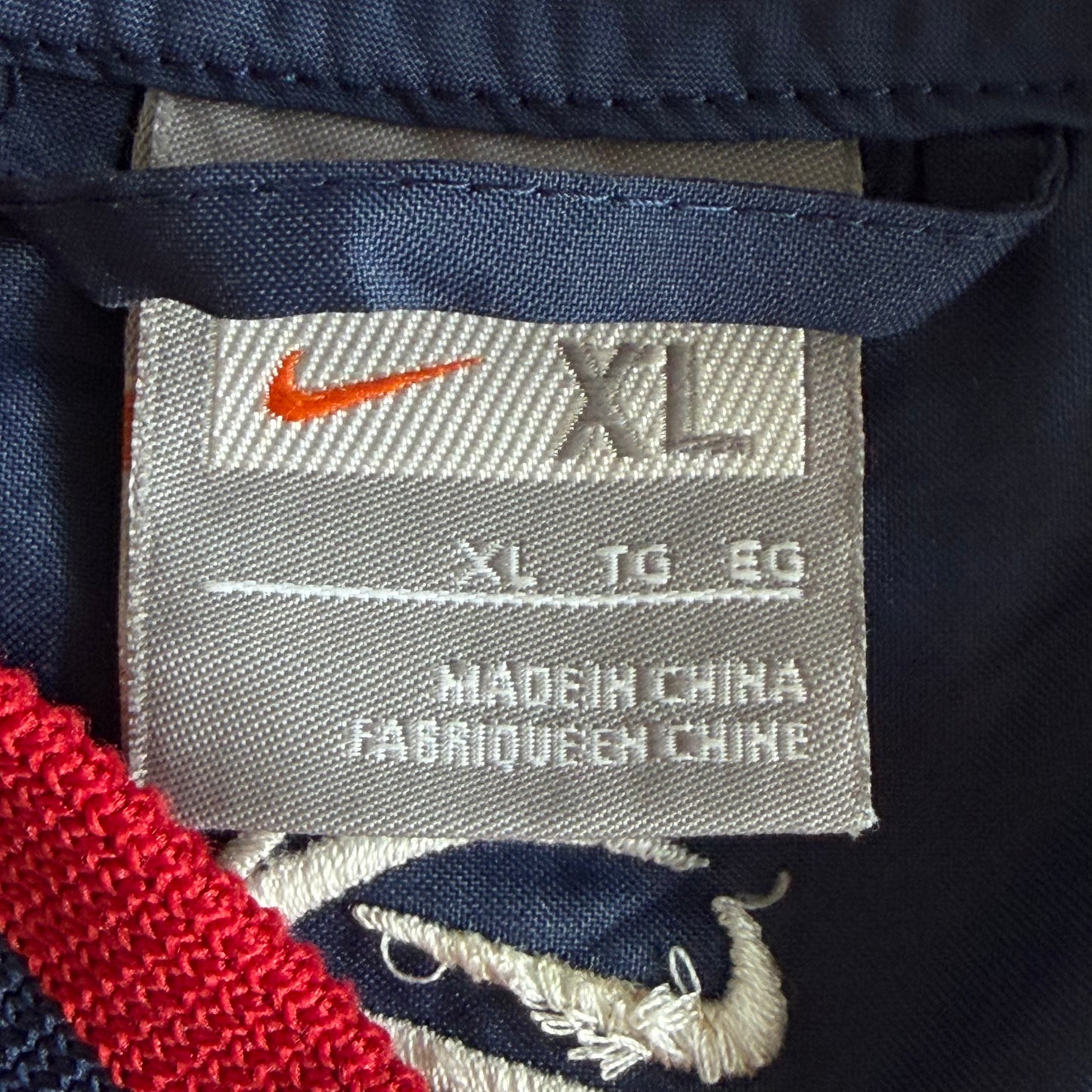 Y2K Nike Striped V-Neck Windbreaker Pullover - XL/XXL