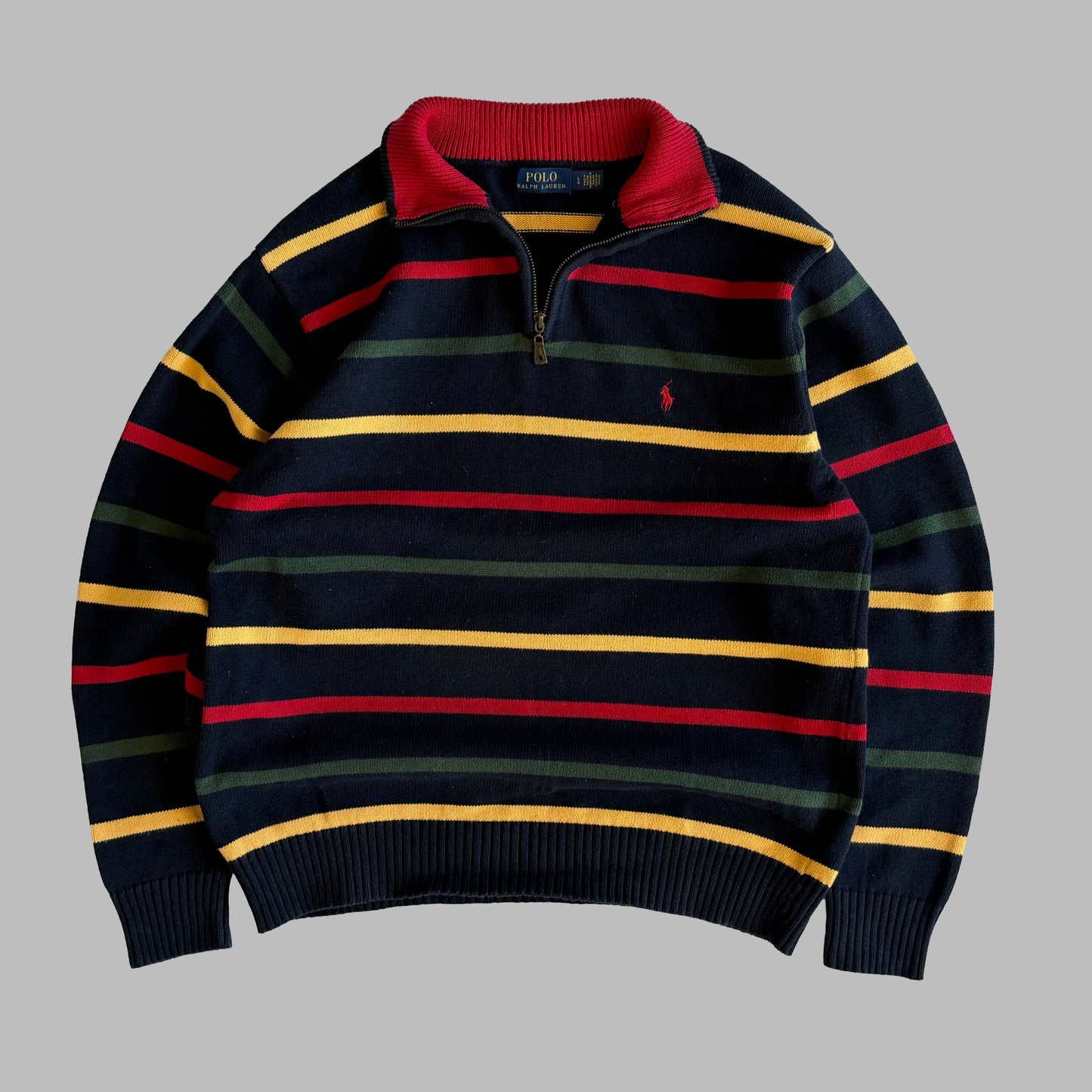 Ralph Lauren Striped Quarter Zip - Large