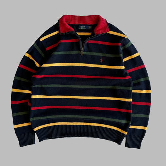 Ralph Lauren Striped Quarter Zip - Large