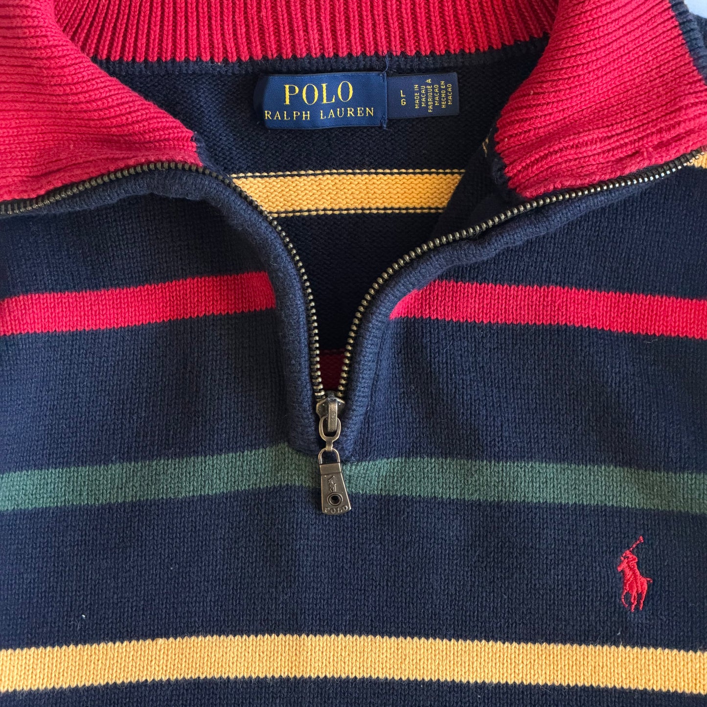 Ralph Lauren Striped Quarter Zip - Large