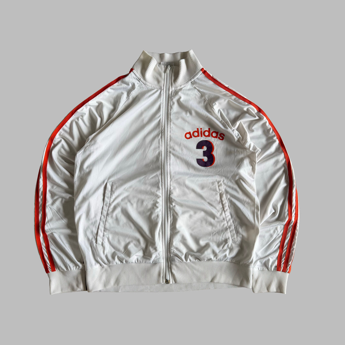 Y2K Adidas Three Stripe Lightweight Track Jacket - M