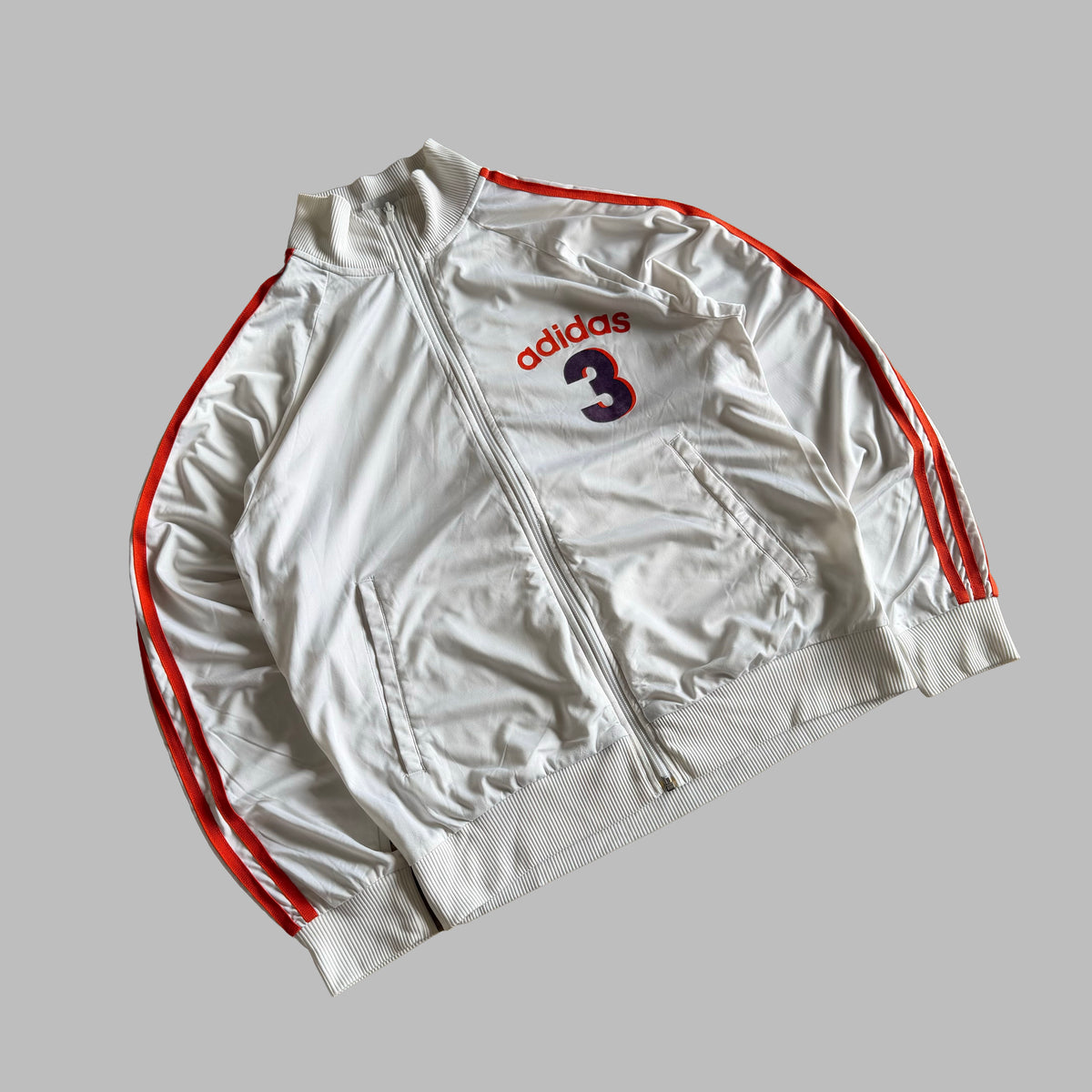 Y2K Adidas Three Stripe Lightweight Track Jacket - M