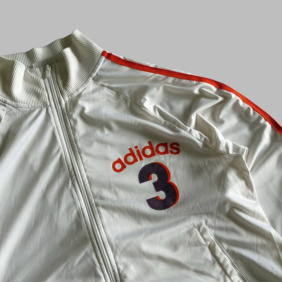 Y2K Adidas Three Stripe Lightweight Track Jacket - M
