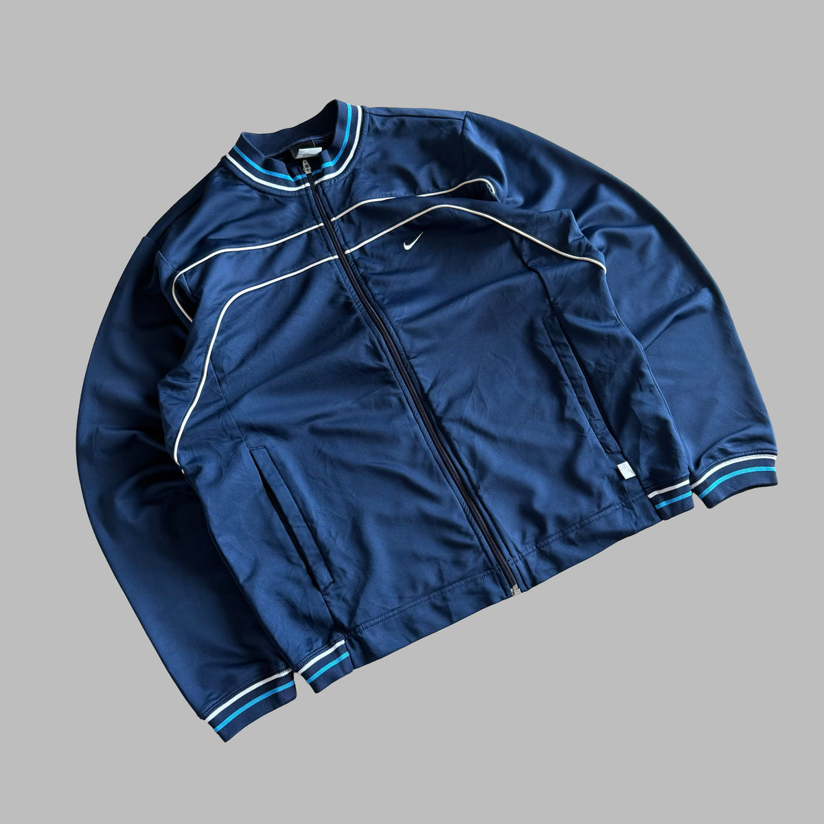 Y2K Nike Striped Track Jacket - M/L