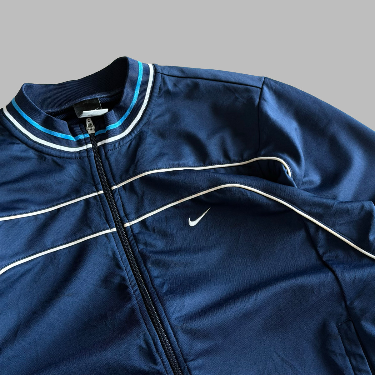 Y2K Nike Striped Track Jacket - M/L