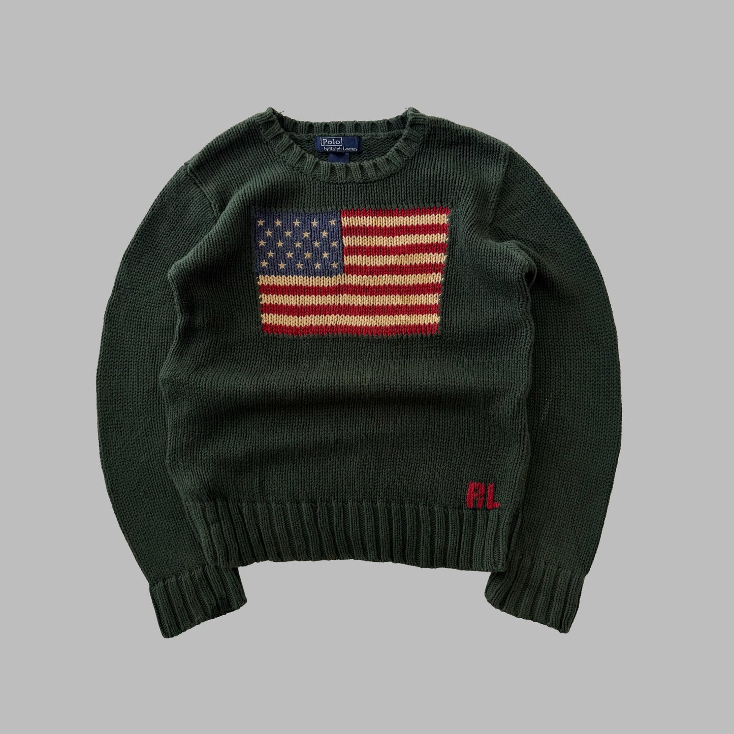 90s Ralph Lauren Flag Heavy Knit - XS