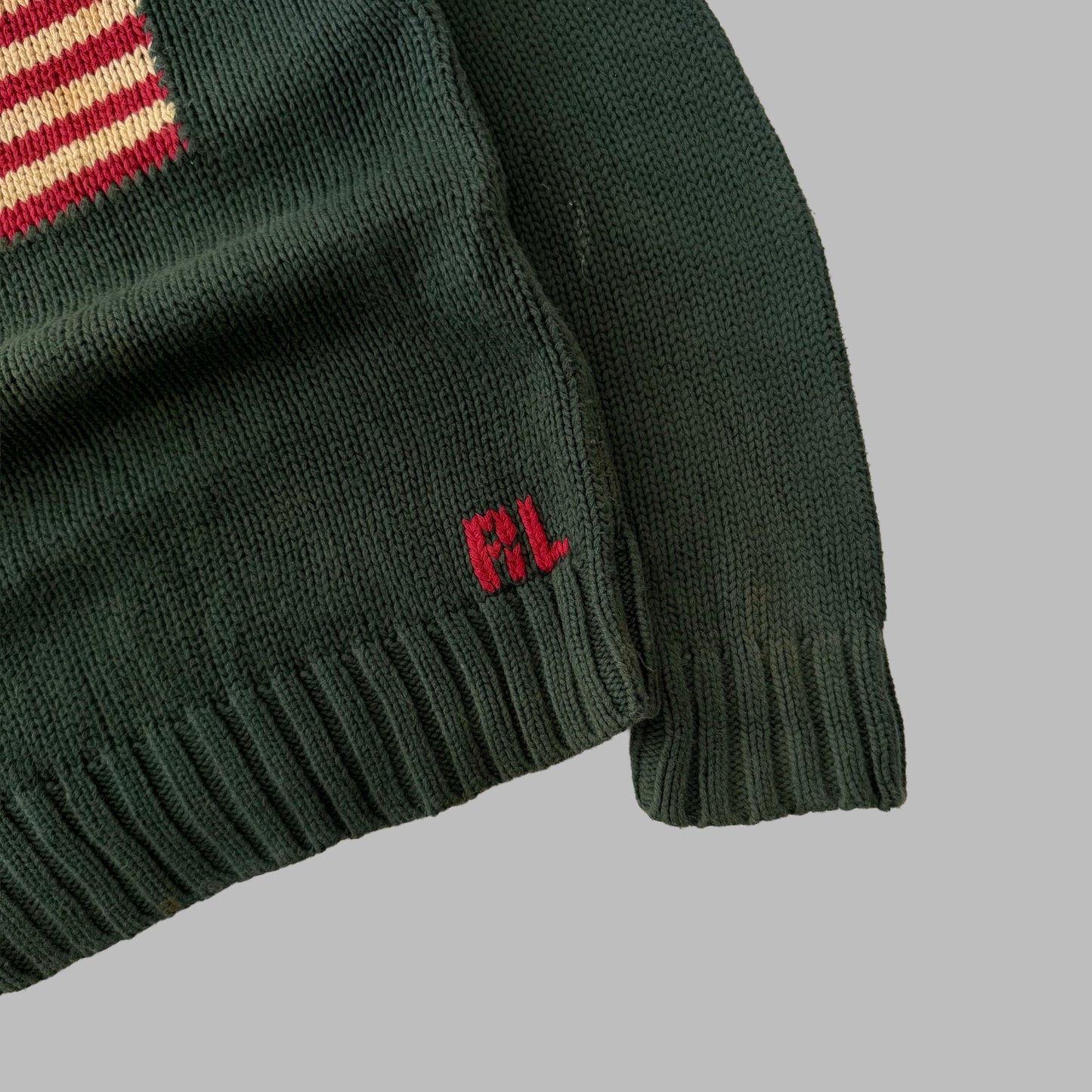 90s Ralph Lauren Flag Heavy Knit - XS