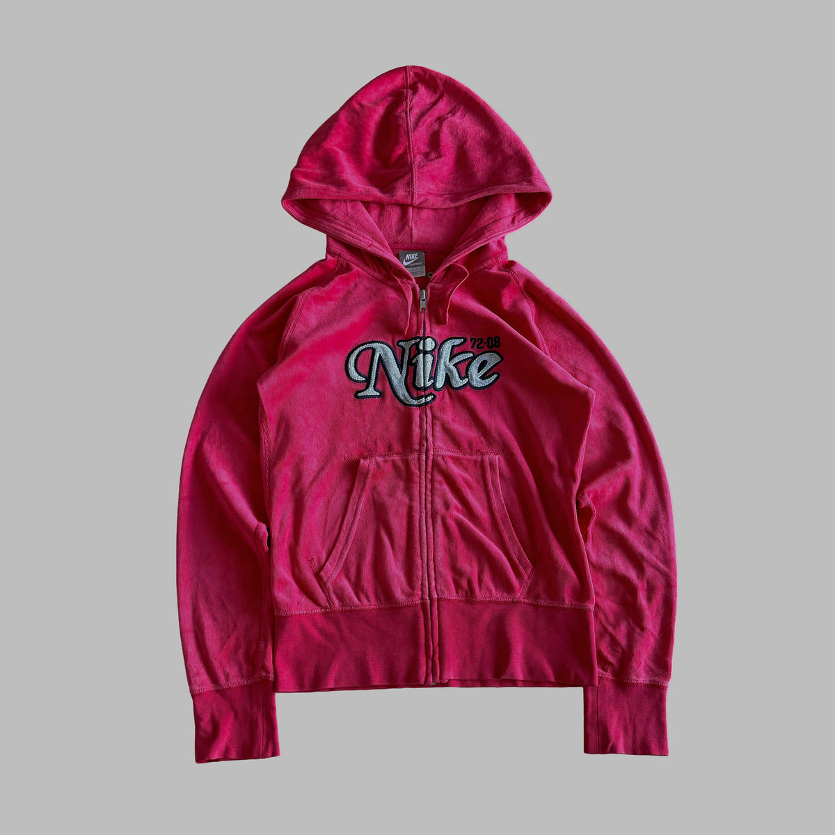 Y2K Nike Spell Out Velour Velvet Jacket - S