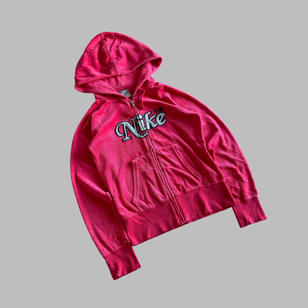 Y2K Nike Spell Out Velour Velvet Jacket - S