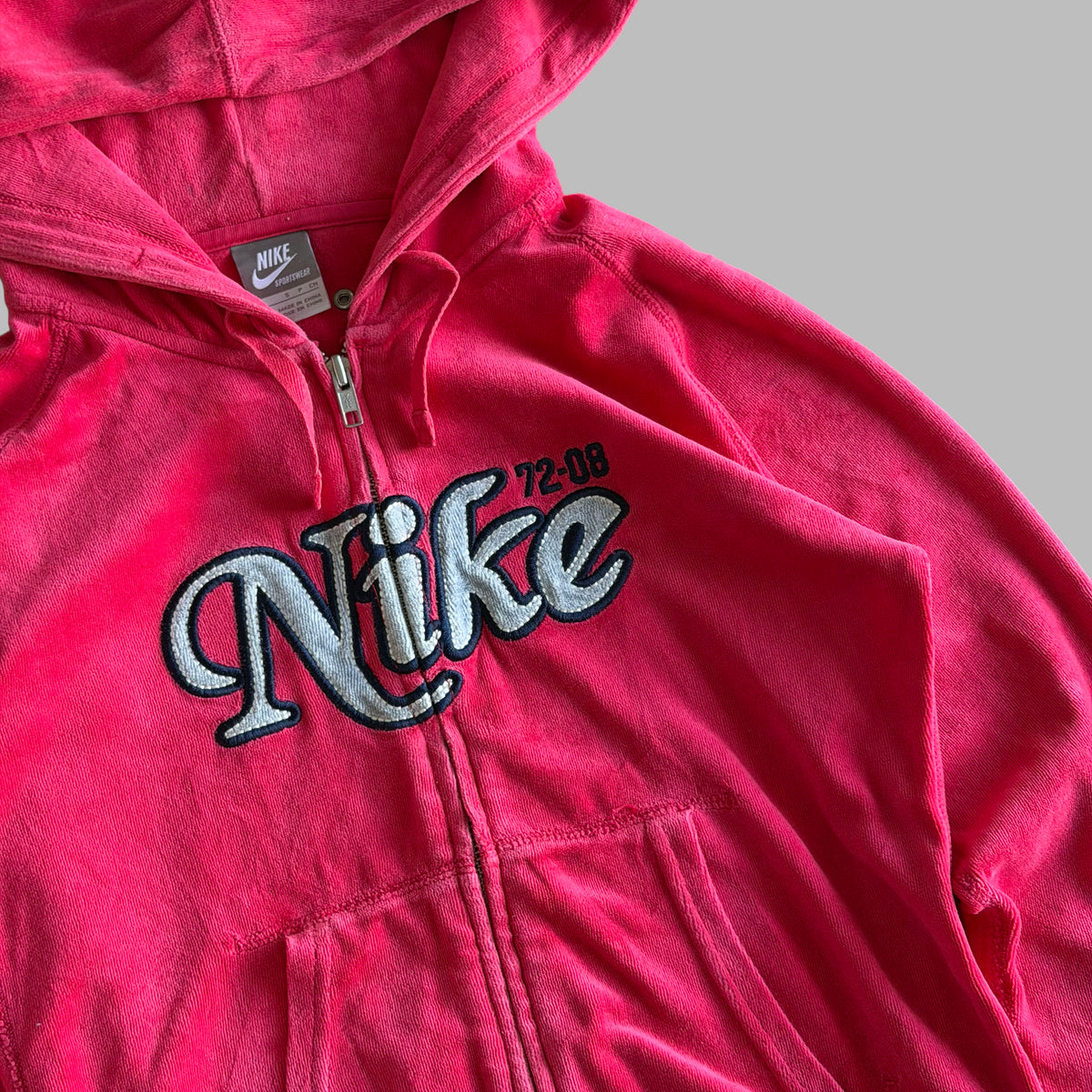Y2K Nike Spell Out Velour Velvet Jacket - S