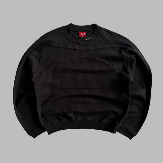 Y2K Oakley Ribbed Thermal Sweatshirt - S