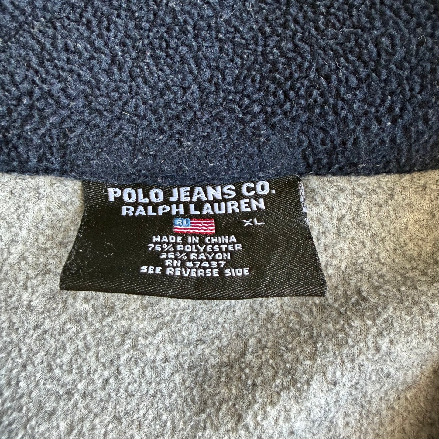 Y2K Ralph Lauren Polo Jeans Fleece Quarter Zip - XL/XXL