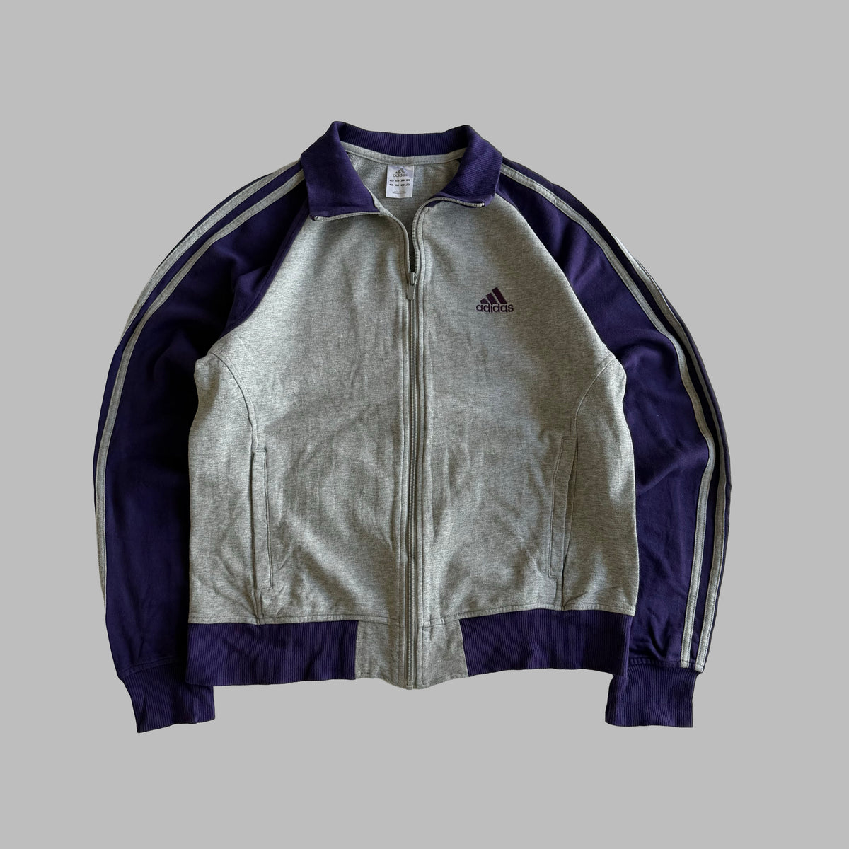 Y2K Adidas Three Stripe Raglan Track Jacket - L