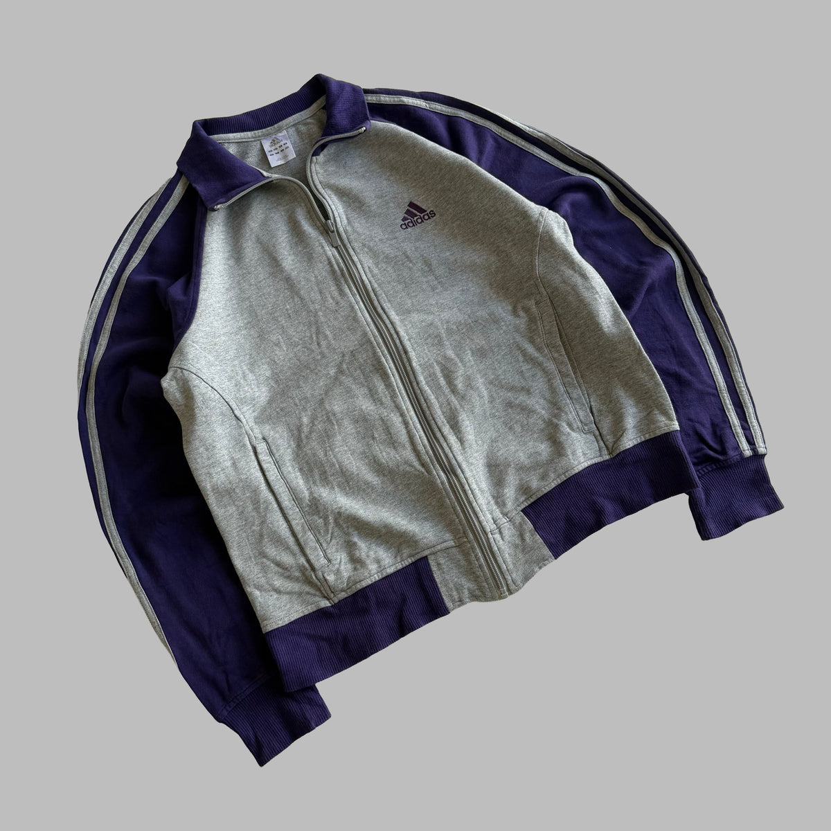 Y2K Adidas Three Stripe Raglan Track Jacket - L