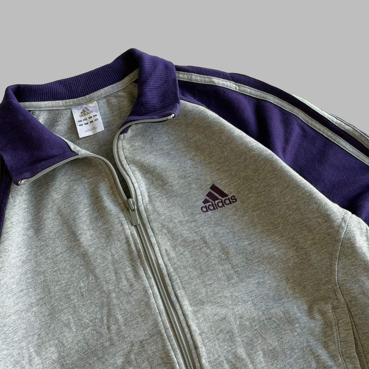 Y2K Adidas Three Stripe Raglan Track Jacket - L