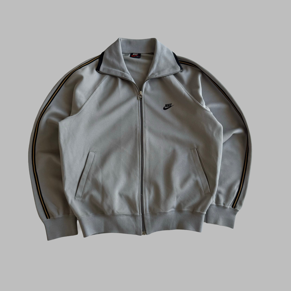 90s Nike Striped Funnel Neck Track Jacket - L/XL