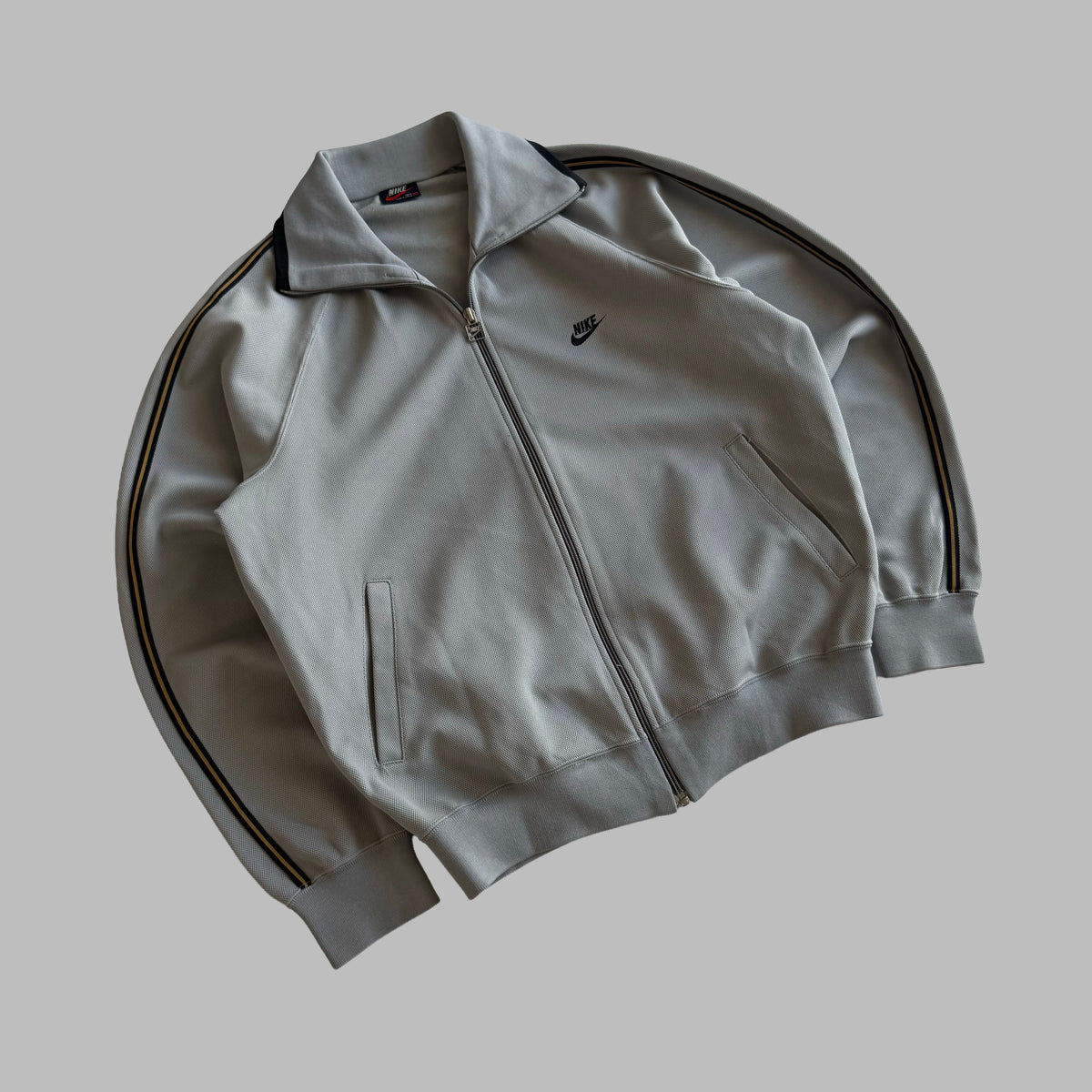 90s Nike Striped Funnel Neck Track Jacket - L/XL