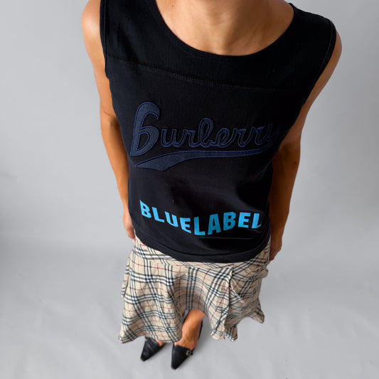 90s Burberry Blue Label Embroidered Top - L