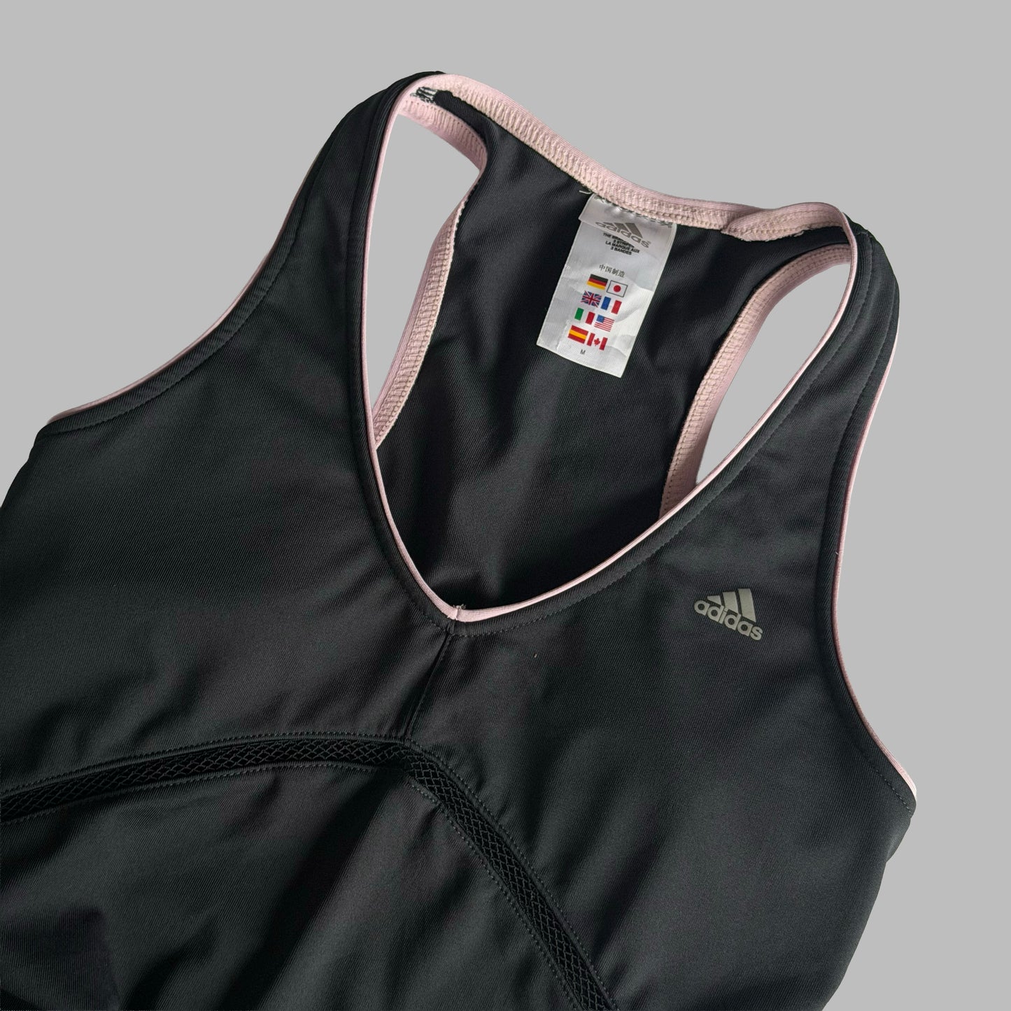 Y2K Adidas Low Cut Racer-Back Activewear Tank - M