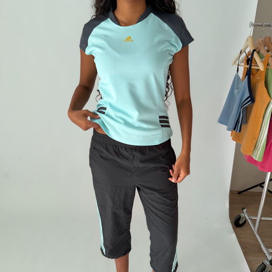 Y2K Adidas Panelled Activewear Top - L/XL