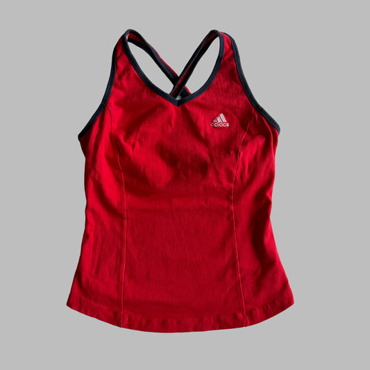 90s Adidas Ringer Racer-Back Activewear Tank - M