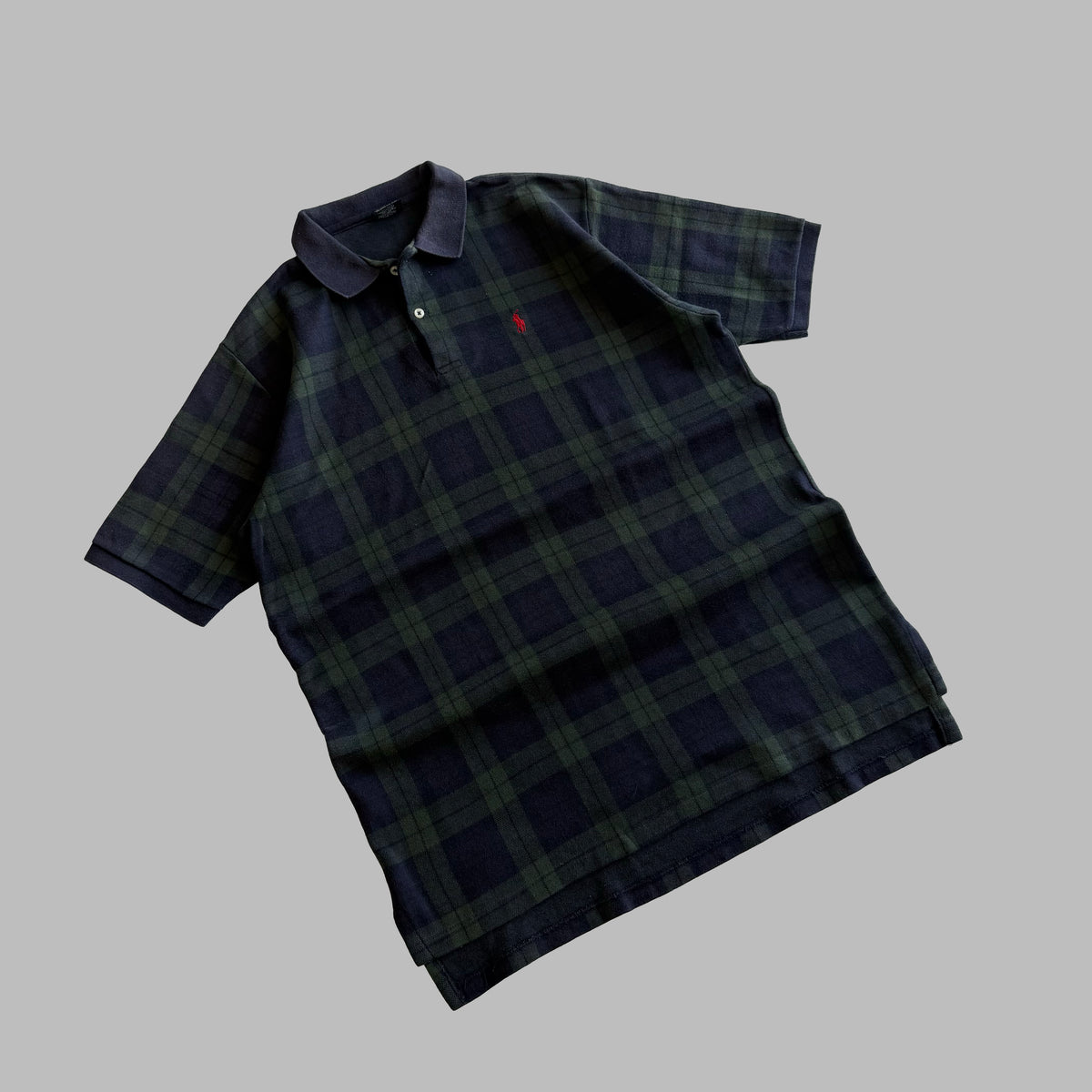 Y2K Ralph Lauren Checkered Polo T-Shirt - L