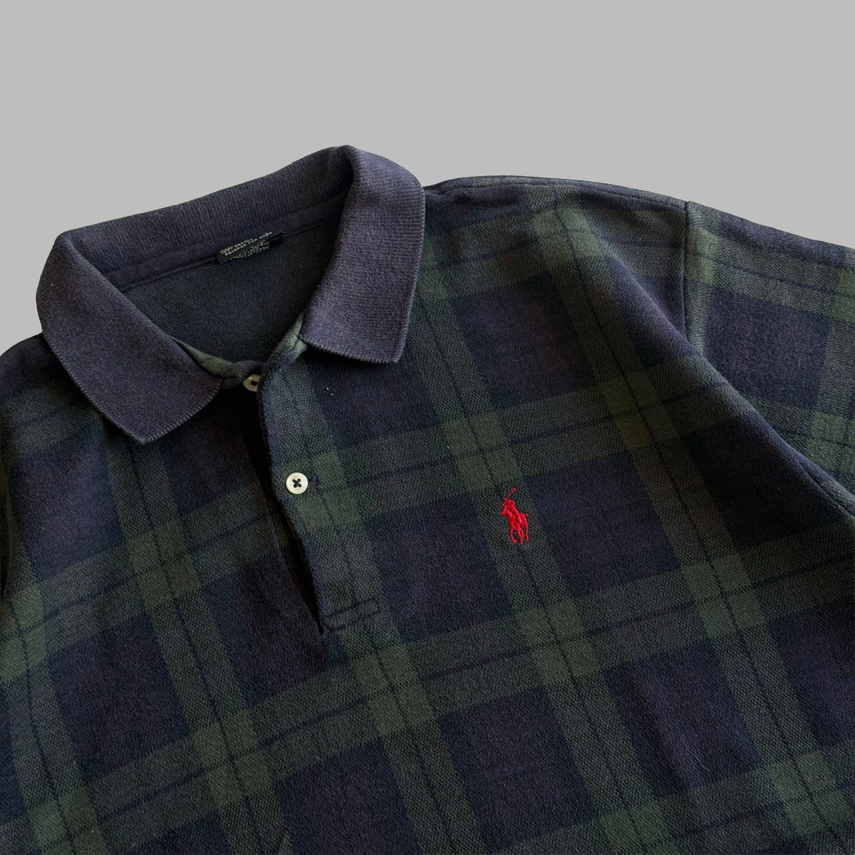 Y2K Ralph Lauren Checkered Polo T-Shirt - L