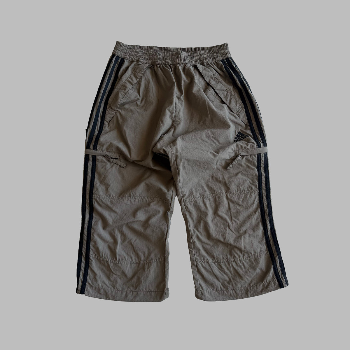 Y2K Adidas Three Stripe 3/4 Length Track Pants - S