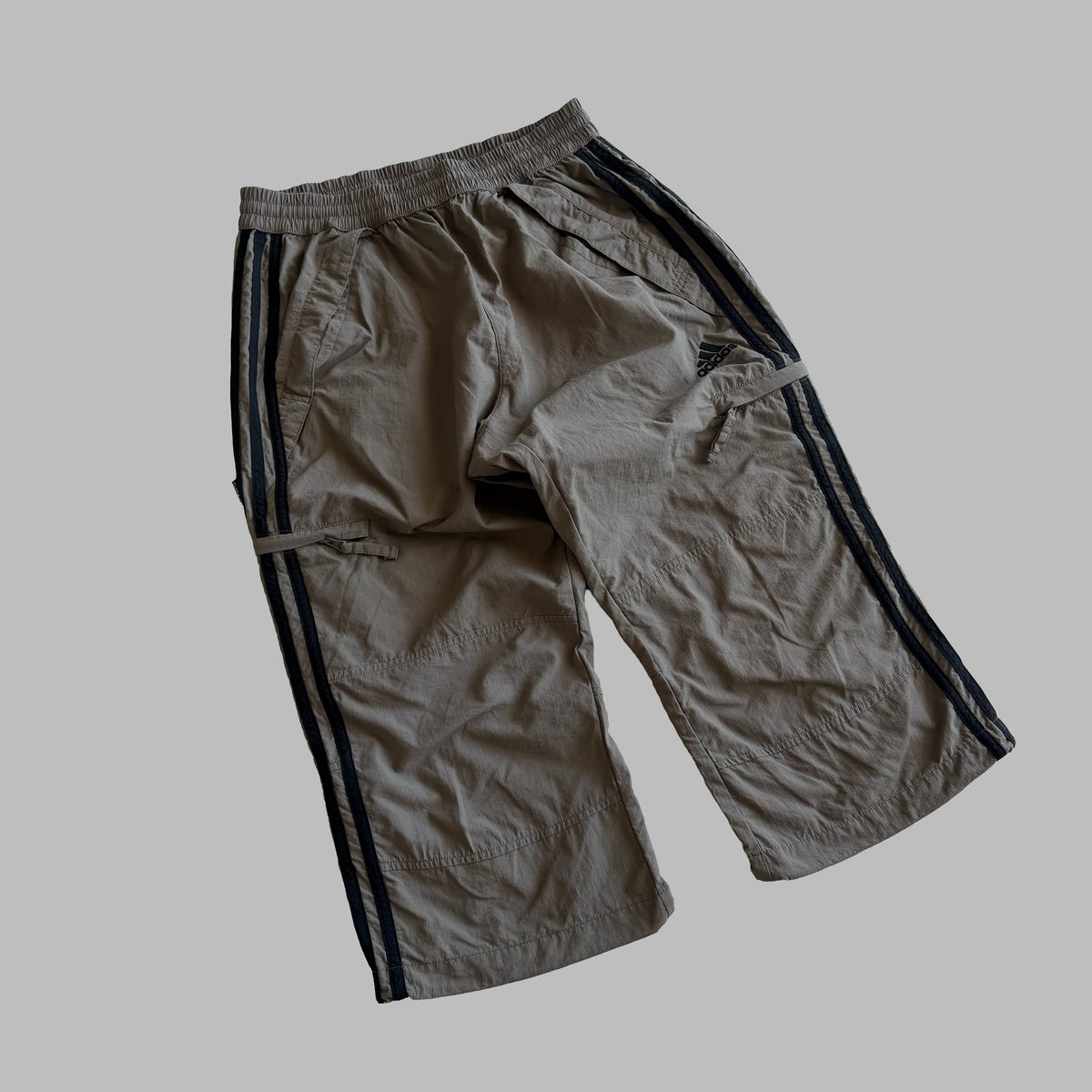 Y2K Adidas Three Stripe 3/4 Length Track Pants - S