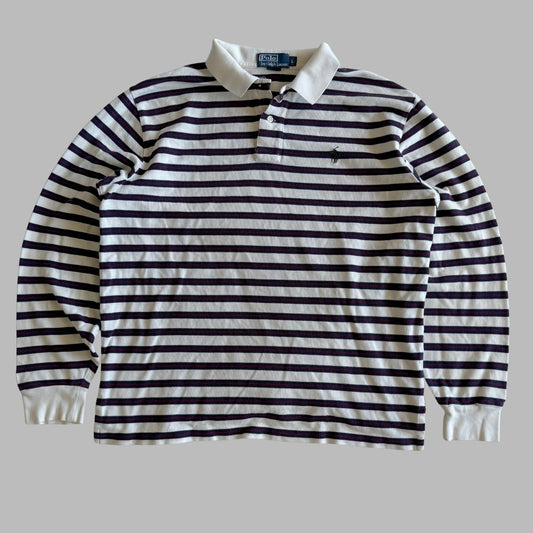 Ralph Lauren Striped Long Sleeve Polo - Large