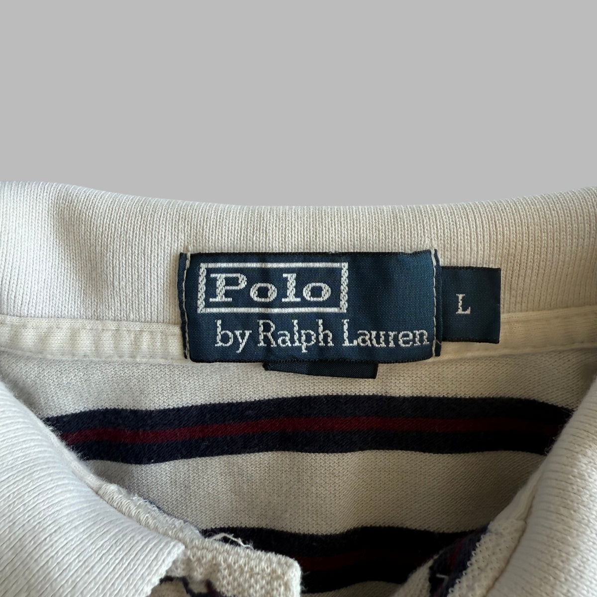 Ralph Lauren Striped Long Sleeve Polo - Large