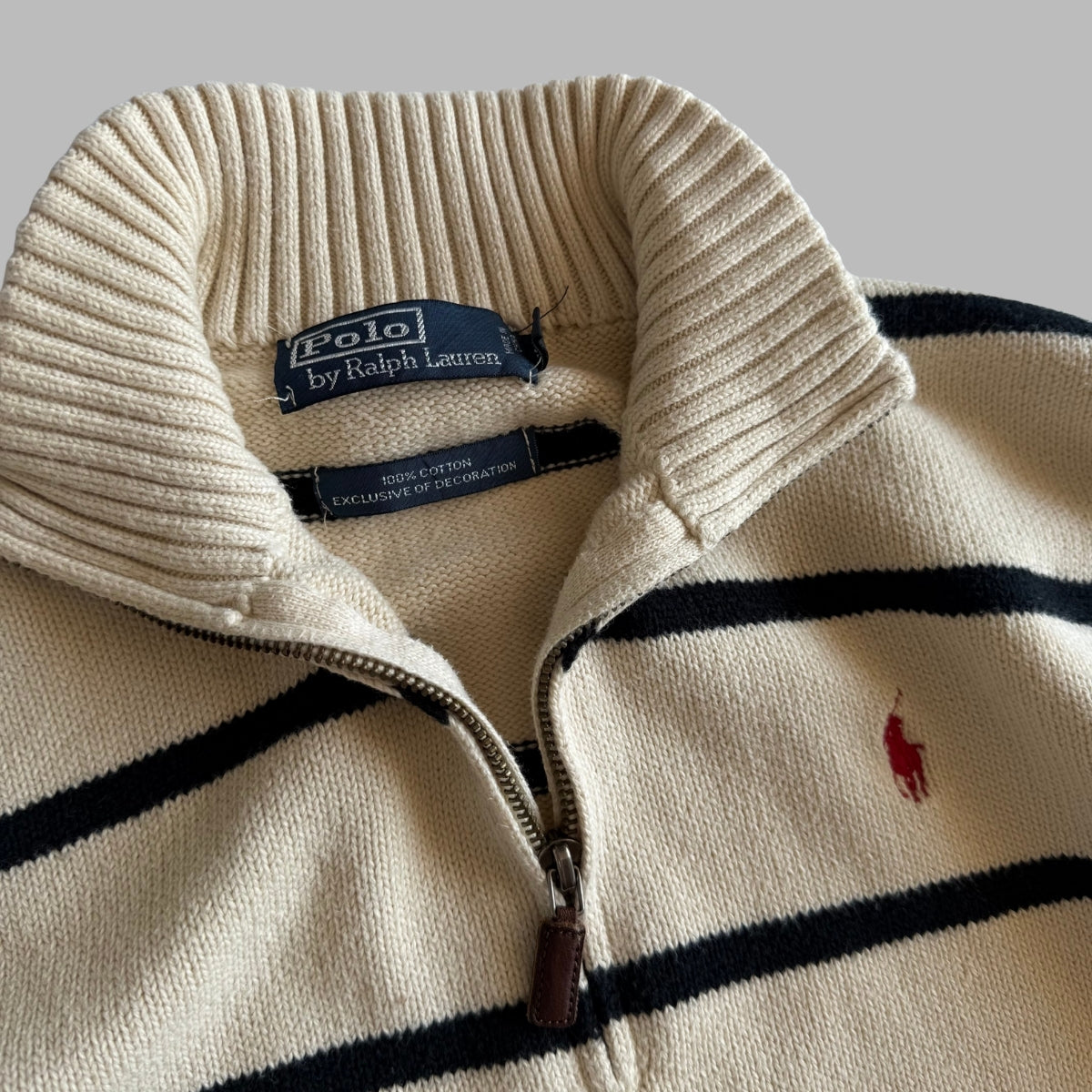Ralph Lauren Striped Quarter Zip - Small