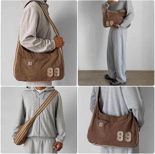 Reworked Carhartt Racer Bag - Brown